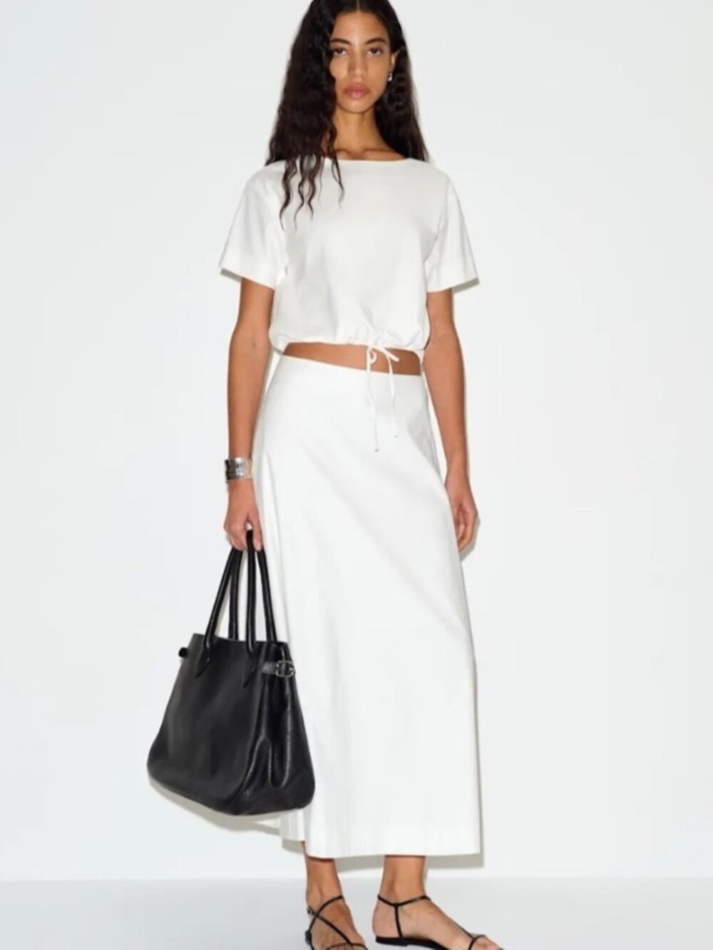 NEW Reformation Jordan Two Piece Short Sleeve Skirt Set Cotton White | US 4 UK 8